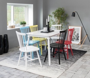 Set 2 piese Scaune dining Riano, Alb, 86x50.5x49.5 cm