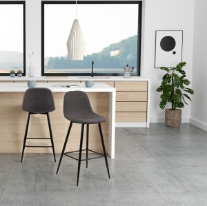 Set 2 piese Scaune inalte Wilma, Gri, 91x43.5x48.5 cm - Img 2