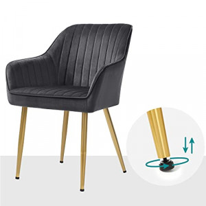 Set 2 scaune dining, Songmics, Gri, 62.5x60x85 cm - Img 6