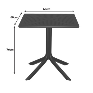 Set 3 bucati masa si scaune gradina V2, Groovy Zoi, Antracit, 60x60x76 cm - Img 6