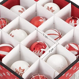 Set 3 cutii depozitare cu fereastra si capac, Songmics, Rosu, 30.5x30.5x30.5 cm - Img 3