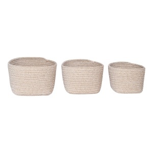 Set 3 piese Cosuri decorative Cadima, Bej, 23x18x13 cm - Img 4