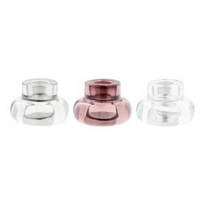 Set 3 piese Suporturi pentru lumanari, Transparent, 7x7x5 cm - Img 4