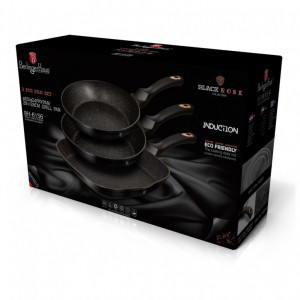 Set 3 tigai, negru Rose Collection - Img 2