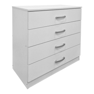 Set 4 buc. dormitor cadru pat si noptiere + comoda, Athos, Alb, 170x206.5x96 cm - Img 3