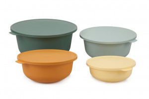 Set 4 cutii de depozitare alimente 2380 - Aura, Verde Turcoaz Portocale GAlben - Img 2