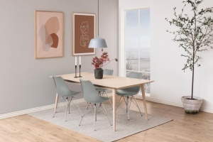 Set 4 piese Scaune dining Eris, Gri, 85.5x48.5x54 cm