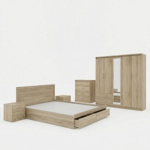Set 5 mobilier dormitor, Olympus, Stejar, 197.6x99x96 cm - Img 2