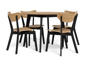Set 5 piese Masa dining si Scaune Roxby V1, Natural, 76x105x105 cm - Img 3