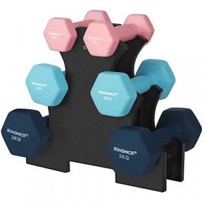 Set 6 gantere, Songmics, Negru, 38.5x35.5x14.5 cm - Img 2
