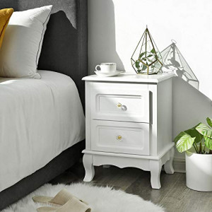 Set de 2 noptiere, Vasagle, Alb, 30x38x52 cm - Img 3