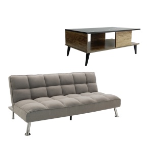 Set de 2 piese mobilier Smooth canapea si masuta de cafea pentru sufragerie 189x92x82 cm - Img 2