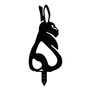 Set de accesorii metalice decorative pentru gradina Rabbits Negru 22x35 cm - Img 4