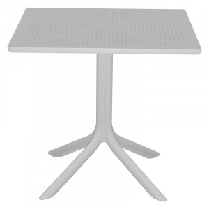 Set de gradina masa si scaune Groovy-Confident set 5 piese plastic alb 80x80x74.5cm - Img 2