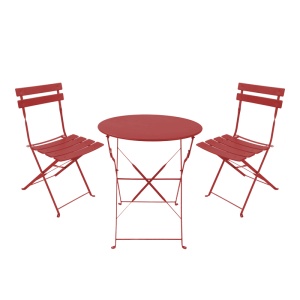 Set de gradina pliabil 3 buc. Bistro, Teracota, 60x60x82 cm - Img 2