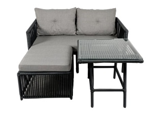 Set de gradina Shangai 8 Gri 158x62x62 cm - Img 6