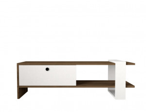Set de mobilier pentru living Gaye, Nuc- Alb - Img 7