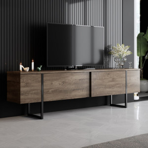 Set de mobilier pentru living Luxe, Nuc- Negru - Img 5