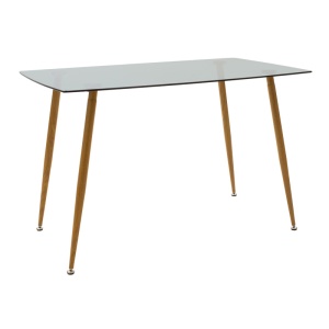 Set dining Chloe-Parker, Pako World, Sticla, Gri, 120x70x75 cm - Img 5