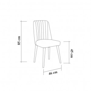 Set Masa si Scaune 4 Piese Vina 1048 - Albastru, Walnut - Img 7