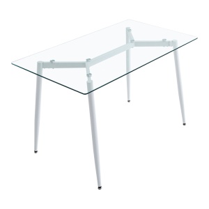 Set masa si scaune 5 piese Quana-Gaston Alb 120x70x75 cm - Img 6