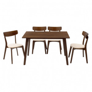 Set Masa si Scaune Benson-Toto 5 Piese Nuc Inchis - Bej 120x75x75 cm - Img 2