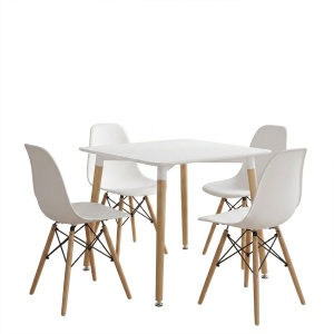 Set masa si scaune dining, 5 buc, Julita Natali, Natural, 80x80x76 cm - Img 2