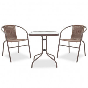 Set Masa si Scaune Gradina Obbi-Watson 3 Piese Maro