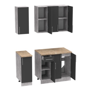 Set mobila bucatarie 4 buc Festa II Pako World Antracit 120x60x85 cm - Img 5