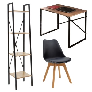 Set mobilier studenti 3 buc Gaston Pako World Negru 90x60x70cm
