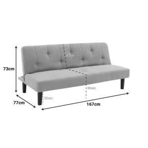 Set mobilier studenti canapea si 2 masute de cafea, 3 buc, Sway, Natural, 167x77x73 cm - Img 8