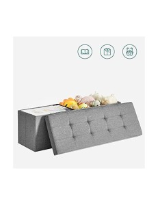 Spatiu de depozitare tip banca, Songmics, 110 x 38 x 38 cm, 120 L, LSF77G, Gri - Img 7