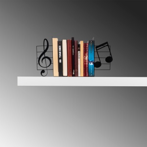 Suport de carti metalic decorativ Kitap tutucu Negru 30.5x14x22 cm - Img 2