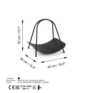 Suport lemne semineu GED-017 Negru 42x50x39 cm - Img 6