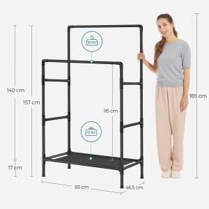 Suport pentru haine modular Songmics Negru 83x45x157 cm - Img 6