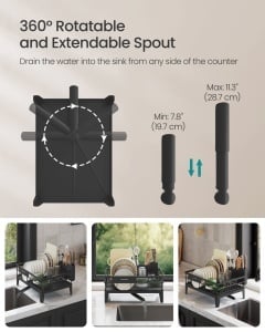 Suport vase Songmics Negru 42.4x35.4x22.6 cm - Img 5