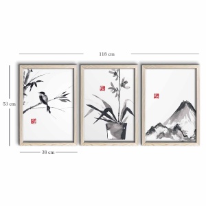Tablou, 3 bucati 3PKCT Multicolor 38x53 cm - Img 3