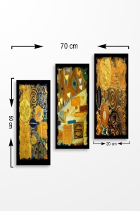 Tablou, 3 bucati MDF0016 Multicolor 20x50x3mm - Img 2