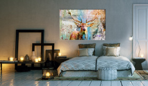 Tablou - Deer on Wood 90x60 cm - Img 2