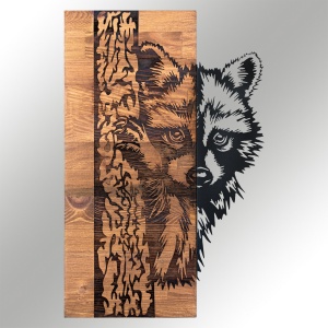 Tablou din lemn si metal Folivora Negru 37x57.5 cm - Img 4