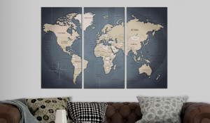 Tablou din plută - Anthracitic World [Cork Map] 60x40 cm - Img 2