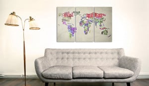 Tablou din plută - Colorful Countries [Cork Map] 90x60 cm - Img 2
