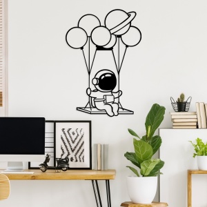 Tablou metalic Astronaut Negru 44x70 cm - Img 2