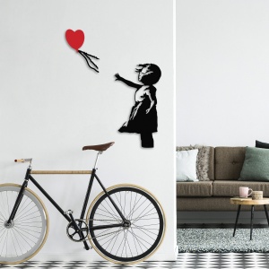 Tablou metalic Banksy Negru 105x85 cm - Img 3