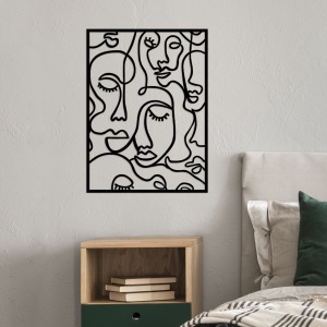 Tablou metalic Faces Negru 52x70 cm - Img 2