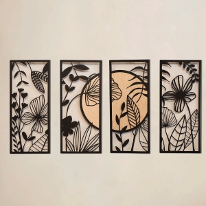 Tablou metalic Ginkgo Negru 29x68 cm - Img 2