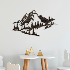 Tablou metalic Mountain Multicolor 70x40x1.5 cm - Img 2