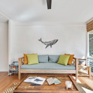 Tablou metalic Whale Negru 56x31 cm - Img 3