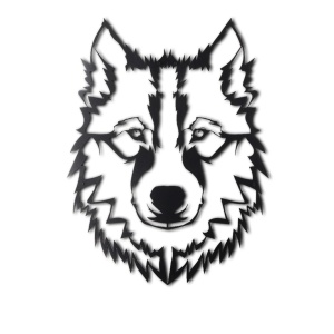 Tablou metalic Wolf Negru 38x50 cm - Img 6