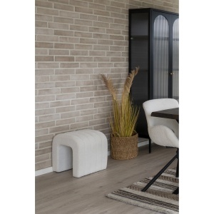 Taburet circular Colma, Alb, 41x42x36 cm - Img 3